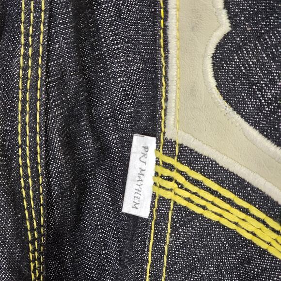 Y2K Vintage Project Mayhem Baggy Embroidered One Pride Jeans 38 X 32 Dark Wash - Picture 5 of 16